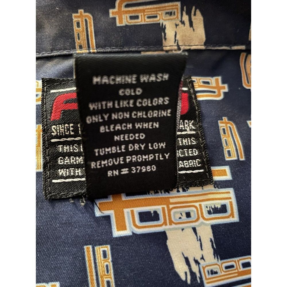 Vintage 90's FUBU Men's 3XL Shirt All Over Print Short Sleeve Button Up Graphic - Picture 7 of 8